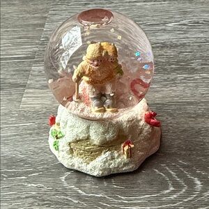 Russ Ice Berrie and Co Snowmen Skiiers Small Snow Globe with Cardinals